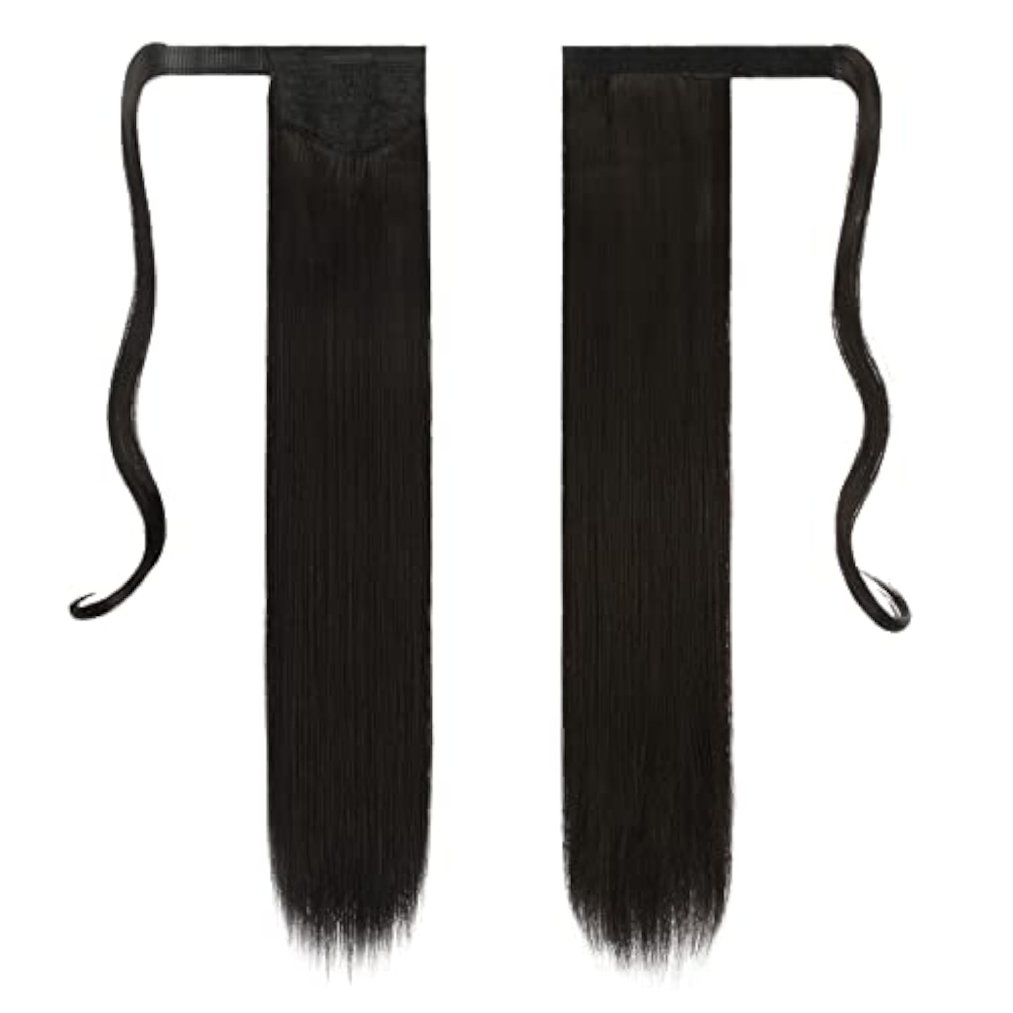 Straight Ponytail Extensions 28 Inch Long Wrap Around Synthetic Hair Piece